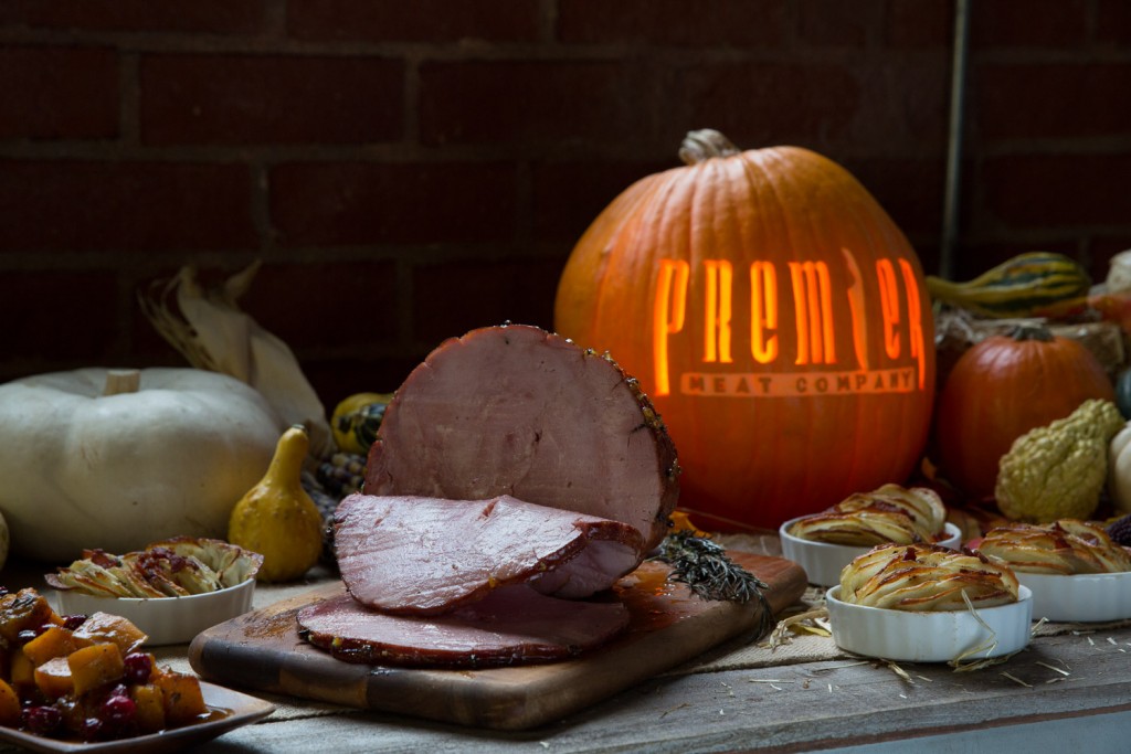 premier meat company thanksgiving table fall autumn bountiful meal ham smoked spiral roasted potatoes recipe thanksgiving ideas decorated roasted butternut squash order gift meat online