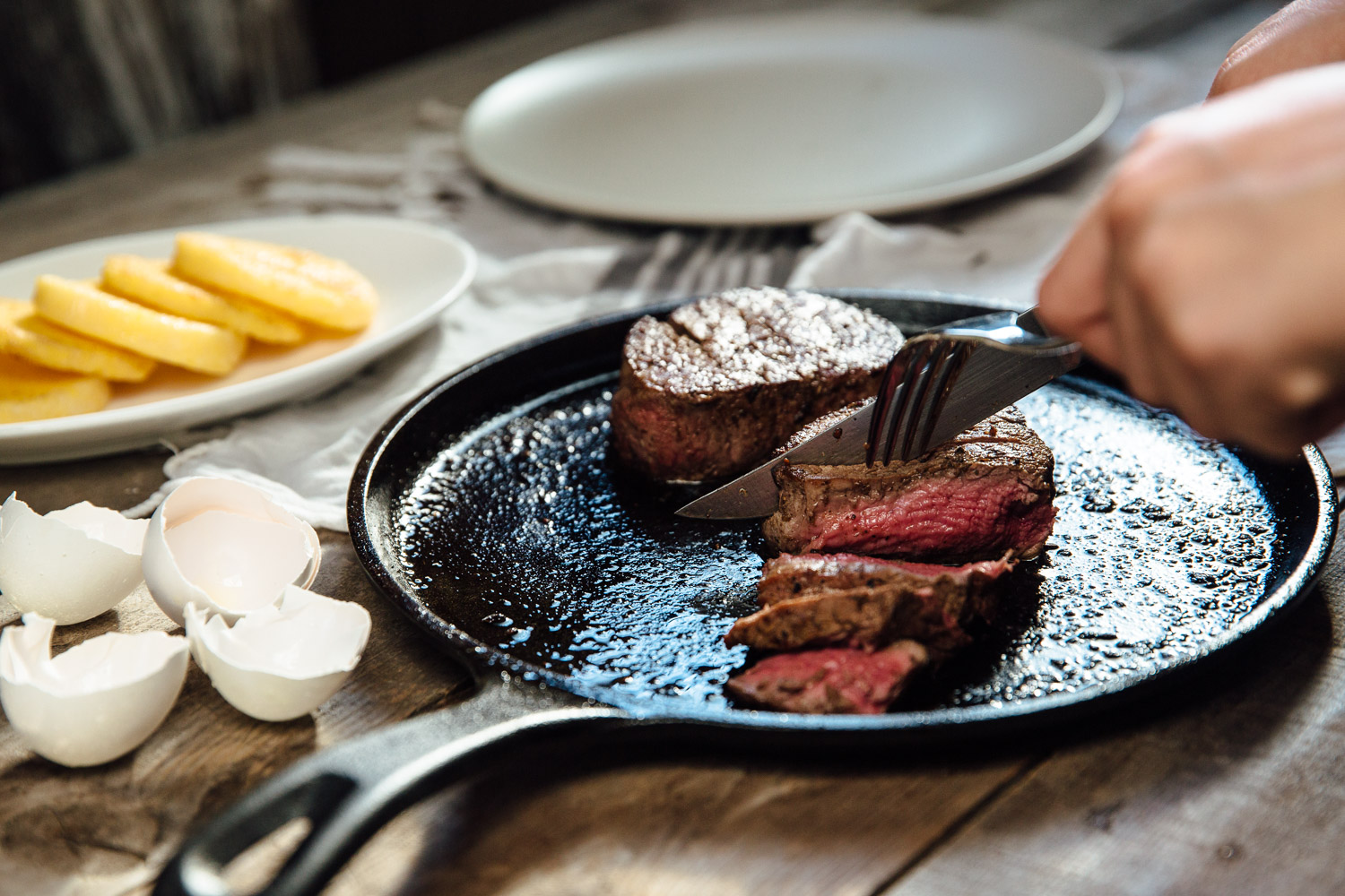 Surprise the wonderful man in your life with premium meaty goodness. Any steak is sure to win his heart, but try this filet mignon and polenta recipe for a beautiful breakfast